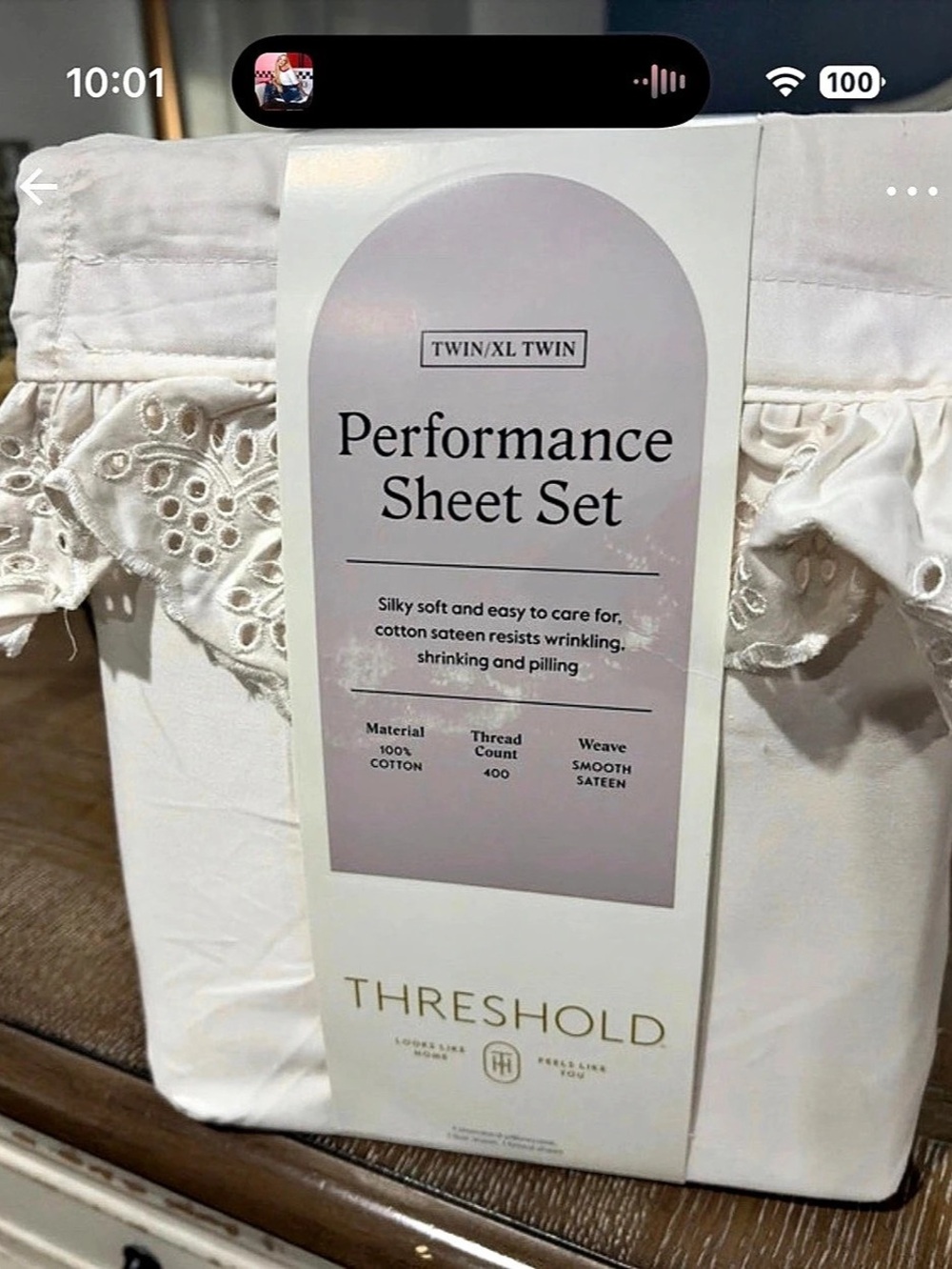 Threshold Performance Sheet Set Cotton  Sheet Set NWT Twin